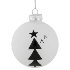 4ct White Glass Ball Ornaments With Black Christmas Trees 3" -Best Christmas Store northlight eb94511 1 22345.1671114551
