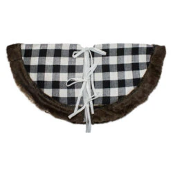 48" Black And White Buffalo Plaid Christmas Tree Skirt With Burlap Snowflake 9 48" Black And White Buffalo Plaid Christmas Tree Skirt With Burlap Snowflake -Best Christmas Store northlight f026662 2 sample 15872.1667530450