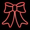 15" Red LED Lighted Neon Style Bow Christmas Window Silhouette