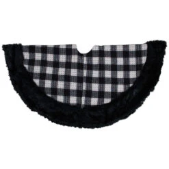48" Black And White Buffalo Plaid Christmas Tree Skirt -Best Christmas Store northlight fo26656 3 sample 69805.1667530450