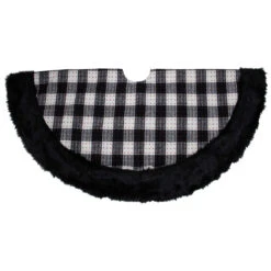 48" Black And White Buffalo Plaid Christmas Tree Skirt -Best Christmas Store northlight fo26656 4 sample 81341.1667530450