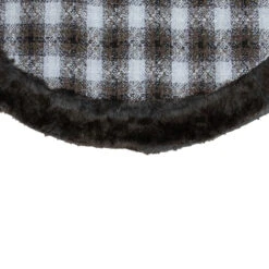 48" Brown And White Plaid Christmas Tree Skirt With Faux Fur -Best Christmas Store northlight fo26668 3 42779.1667530454