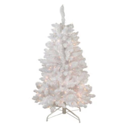 4' Pre-Lit Slim Flocked Artificial Christmas Tree - Clear Lights