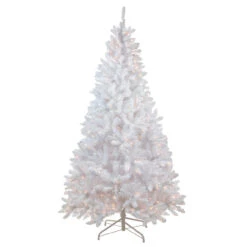 6' Pre-Lit Medium Flocked White Pine Artificial Christmas Tree - Clear Lights