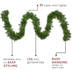 9' X 10" Pre-Lit Windsor Pine Artificial Christmas Garland - Clear Lights -Best Christmas Store northlight gb20ygc810 gr thumbnail 34853.1675793415