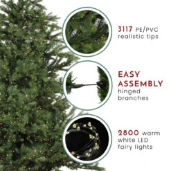 6.5' Pre-Lit Full Oregon Noble Fir Artificial Christmas Tree - Warm White LED Lights -Best Christmas Store northlight gb516800438 thumbnail 2 42669.1667536345
