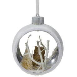 3.75" Silver And White Round Cutout Owl Christmas Ornament -Best Christmas Store northlight gb90519 01 21810.1667576690