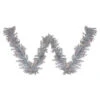 9' X 12" Pre-Lit Silver Tinsel Artificial Christmas Garland, Clear Lights