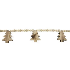 6' X 3" Christmas Trees And Beads Wooden Garland -Best Christmas Store northlight gb94388 3 19982.1681234586