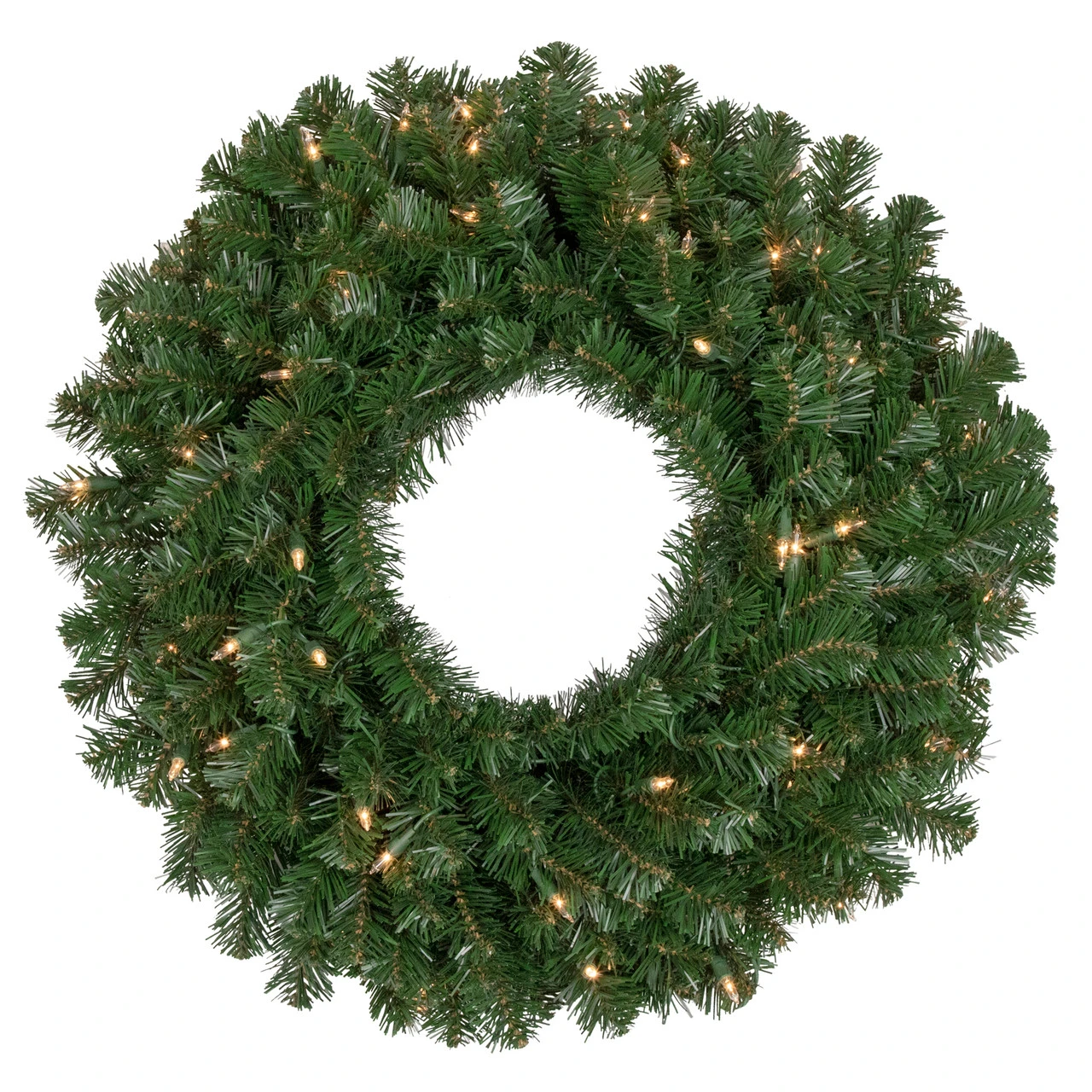 Pre-Lit Windsor Pine Artificial Christmas Wreath - 24-Inch, Clear Lights 1 Pre-Lit Windsor Pine Artificial Christmas Wreath - 24-Inch, Clear Lights