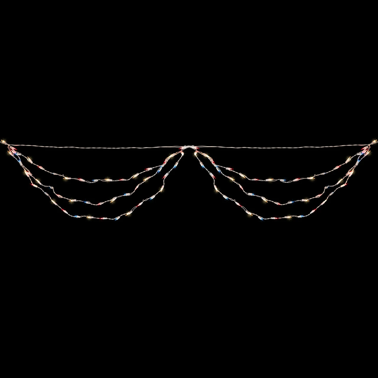 100-Count Red And Blue 4th Of July Mini Swag Light Set, 6ft White Wire 3 100-Count Red And Blue 4th Of July Mini Swag Light Set, 6ft White Wire - Image 3