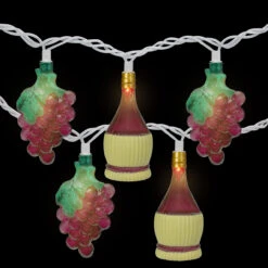 10-Count Grape And Wine Bottle Novelty String Christmas Light Set, 7.5ft White Wire -Best Christmas Store northlight ha28736 1 29129.1667616948