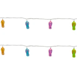 10-Count Summer Flip Flop Novelty String Christmas Light Set, 7.25ft White Wire -Best Christmas Store northlight ha28737 2 06452.1667616876