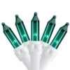 100 Count Teal Mini Icicle Christmas Lights, 3.5 Ft White Wire