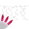 100 Count Pink Mini Icicle Christmas Lights - 3.5 Ft White Wire