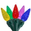 200 Count Multi-Color LED Faceted C6 Christmas Lights - Green Wire