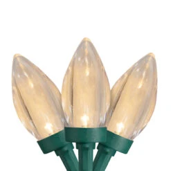 50 Count Warm White LED C9 Christmas Lights, 20.25 Ft Green Wire