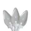 25 Count Pure White LED C7 Christmas Lights, 16 Ft White Wire
