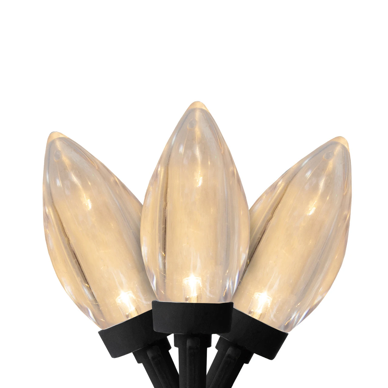 25 Count Warm White LED C9 Christmas Lights, 16 Ft Black Wire 1 25 Count Warm White LED C9 Christmas Lights, 16 Ft Black Wire