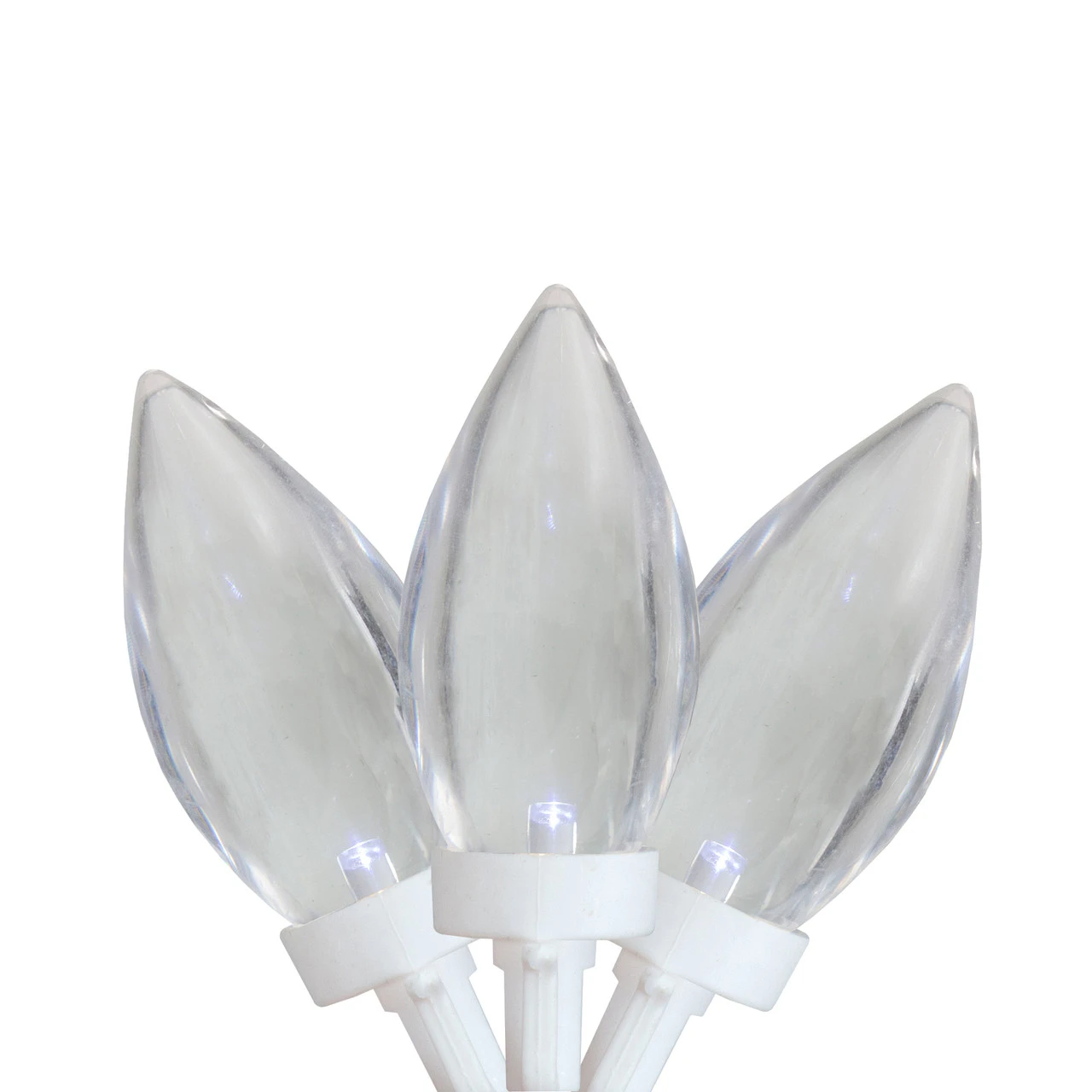 25 Count Pure White LED C9 Christmas Lights, 16 Ft White Wire 1 25 Count Pure White LED C9 Christmas Lights, 16 Ft White Wire