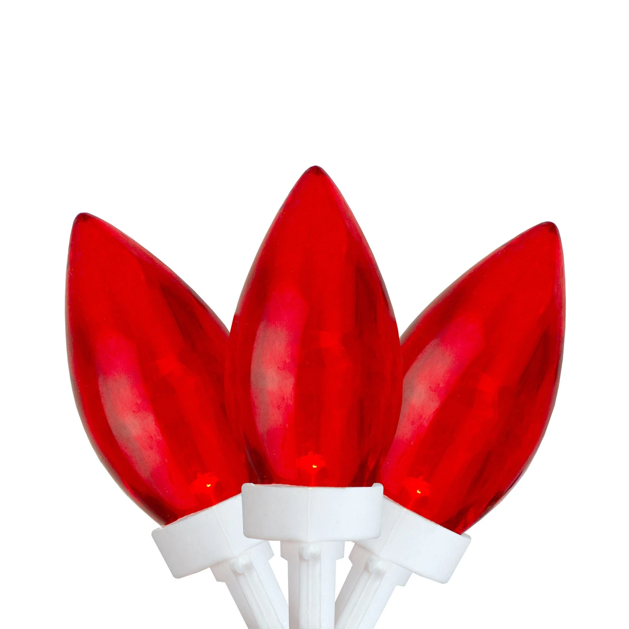 25 Count Red LED C9 Christmas Lights, 16 Ft White Wire 1 25 Count Red LED C9 Christmas Lights, 16 Ft White Wire