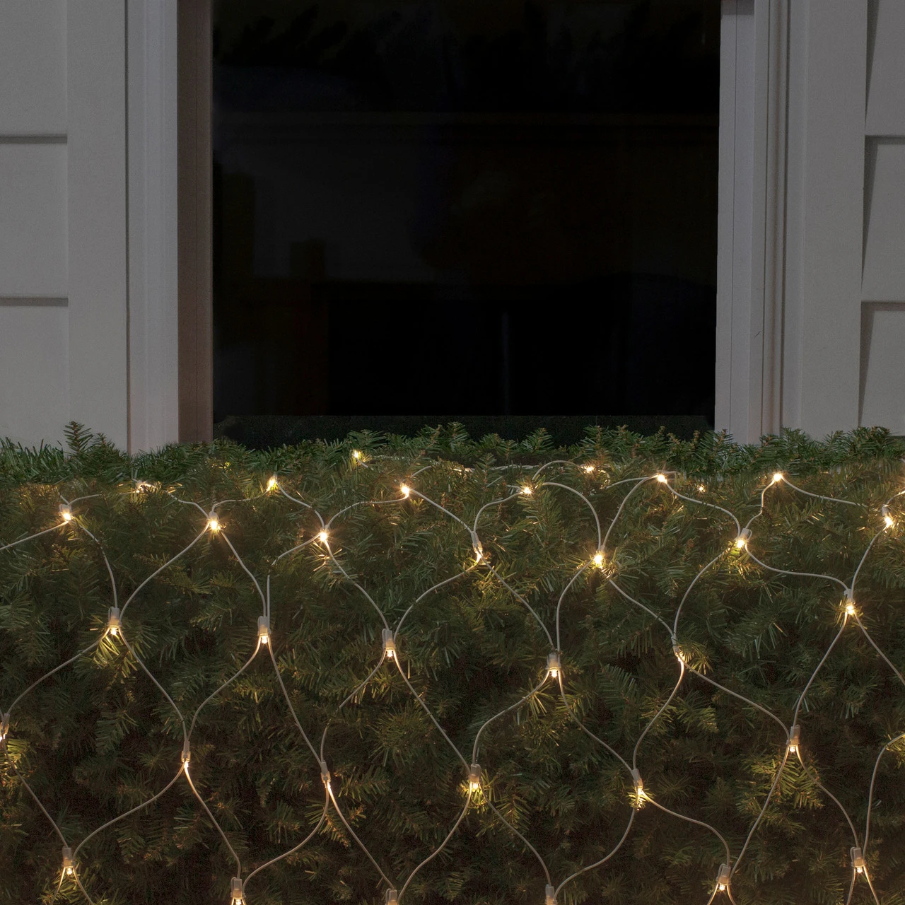 4' X 6' Warm White LED Wide Angle Net Style Christmas Lights, White Wire 2 4' X 6' Warm White LED Wide Angle Net Style Christmas Lights, White Wire - Image 2