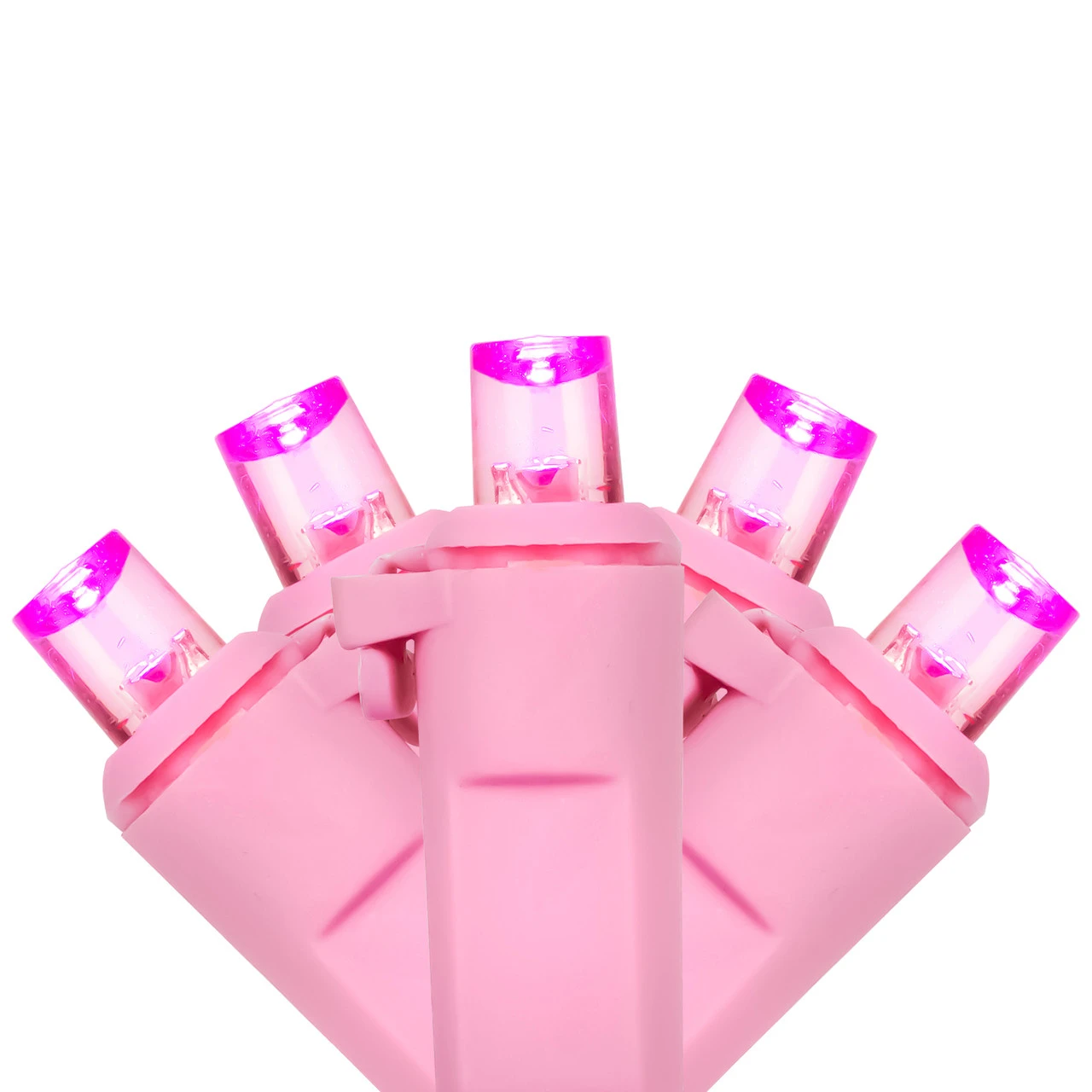 100-Count Pink LED Wide Angle Christmas Lights, 33ft Pink Wire 1 100-Count Pink LED Wide Angle Christmas Lights, 33ft Pink Wire