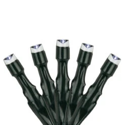 200 Count Pure White LED Solar Power Mini Christmas Light Set With Green Wire