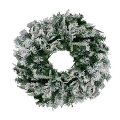 Pre-Lit Flocked Winfield Fir Artificial Christmas Wreath - 36-Inch, Warm White LED Lights