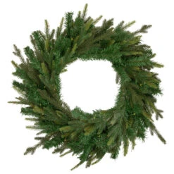 Pre-Lit LED Gunnison Pine Artificial Christmas Wreath - 24-Inch, Clear Lights