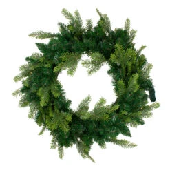 Pre-Lit Woodcrest Pine Artificial Christmas Wreath - 48-Inch, Clear Lights