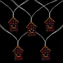 10 Count B/O LED Warm White Plaid House Christmas Lights - 4.75' Clear Wire -Best Christmas Store northlight hc90653 sample 2 00652.1667535644