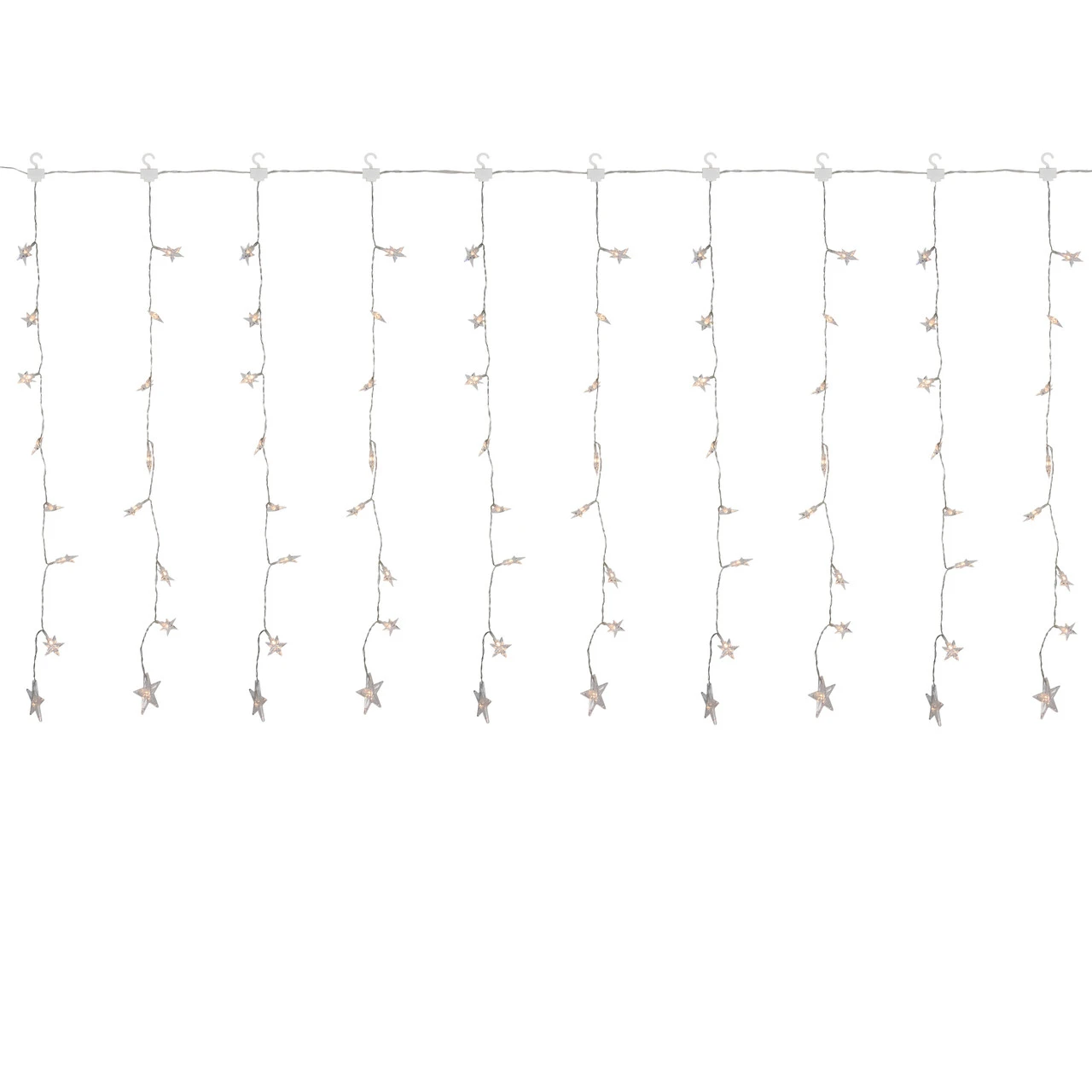 120 LED Warm White Curtain Christmas Lights - 7.5' Clear Wire 1 120 LED Warm White Curtain Christmas Lights - 7.5' Clear Wire