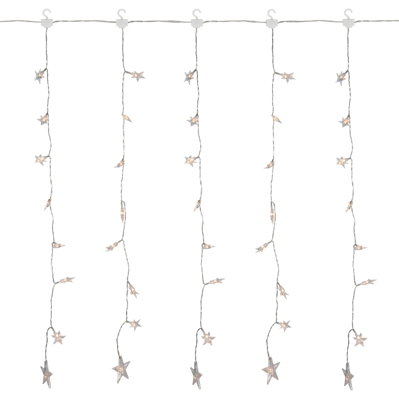 120 LED Warm White Curtain Christmas Lights - 7.5' Clear Wire 2 120 LED Warm White Curtain Christmas Lights - 7.5' Clear Wire - Image 2