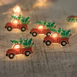 20-Count LED Truck Hauling Tree Micro Christmas Light Set, 6ft, Silver Wire