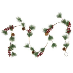6.5' Pre-Lit Pine And Berry Artificial Christmas Garland, Warm White LED Lights -Best Christmas Store northlight hc94495 2 85620.1667530954