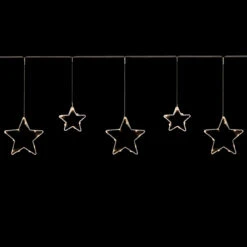 LED Lighted Stars Christmas Garland, 4ft, Warm White Lights