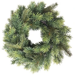 Green Pine Artificial Christmas Wreath, 11.75-Inch, Unlit