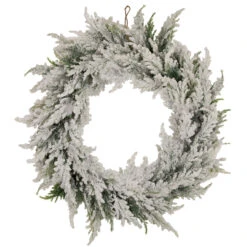 Heavily Flocked Pine Artificial Christmas Wreath, 20-Inch, Unlit
