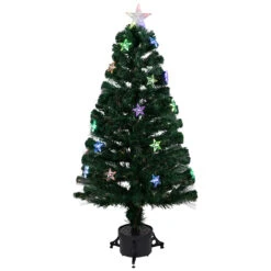 3' Pre-Lit Fiber Optic Artificial Christmas Tree With Stars