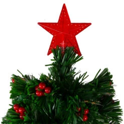 3' Pre-Lit Color Changing Fiber Optic Christmas Tree With Red Berries -Best Christmas Store northlight j65030 1 20432.1667530621