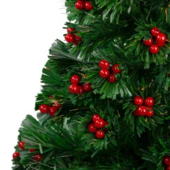 3' Pre-Lit Color Changing Fiber Optic Christmas Tree With Red Berries -Best Christmas Store northlight j65030 2 05101.1667530620
