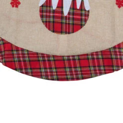 36" Burlap Plaid Tree Skirt With Christmas Puddings 7 36" Burlap Plaid Tree Skirt With Christmas Puddings -Best Christmas Store northlight j90424 3 sample 90776.1667490802