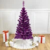 4' Pre-Lit Purple Tinsel Artificial Christmas Tree- Clear Lights, Purple Wire