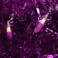 4' Pre-Lit Purple Tinsel Artificial Christmas Tree- Clear Lights, Purple Wire -Best Christmas Store northlight j92317 2updated 24582.1684521969