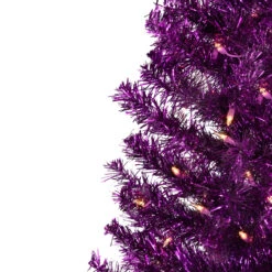4' Pre-Lit Purple Tinsel Artificial Christmas Tree- Clear Lights, Purple Wire -Best Christmas Store northlight j92317 3updated 89601.1684521968