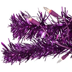 4' Pre-Lit Purple Tinsel Artificial Christmas Tree- Clear Lights, Purple Wire -Best Christmas Store northlight j92317 5updatd 48954.1684521969