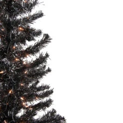 4' Pre-Lit Black Artificial Tinsel Christmas Tree, Clear Lights -Best Christmas Store northlight j92323 3 60199.1667569737