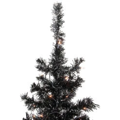 6' Pre-Lit Black Artificial Tinsel Christmas Tree, Clear Lights -Best Christmas Store northlight j92324 4 62912.1667657099