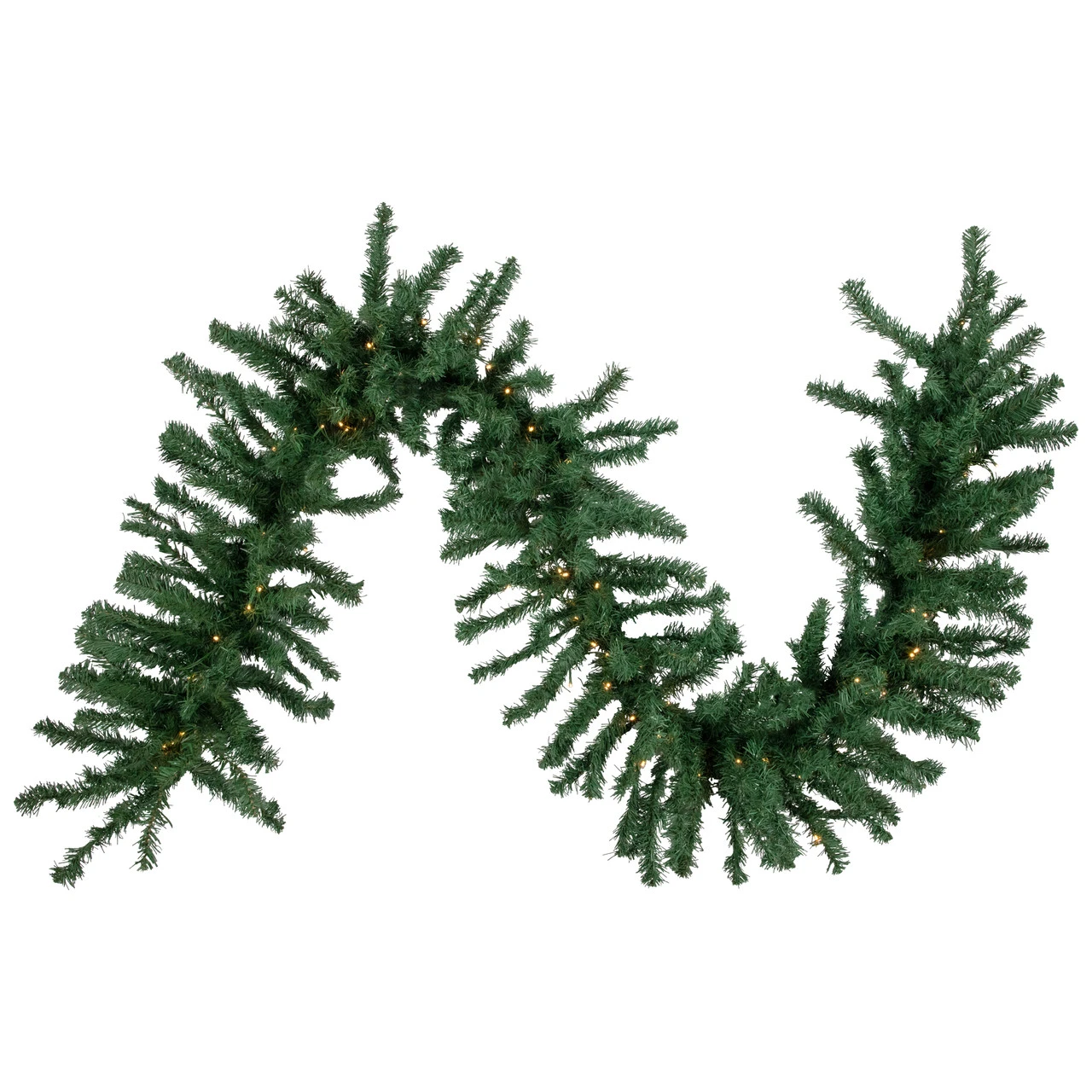 27' X 20" Pre-Lit Green Artificial Pine Christmas Garland, Warm White LED Lights 1 27' X 20" Pre-Lit Green Artificial Pine Christmas Garland, Warm White LED Lights